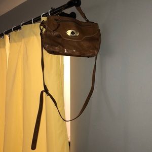 Brown genuine Leather crossbody/satchel bag